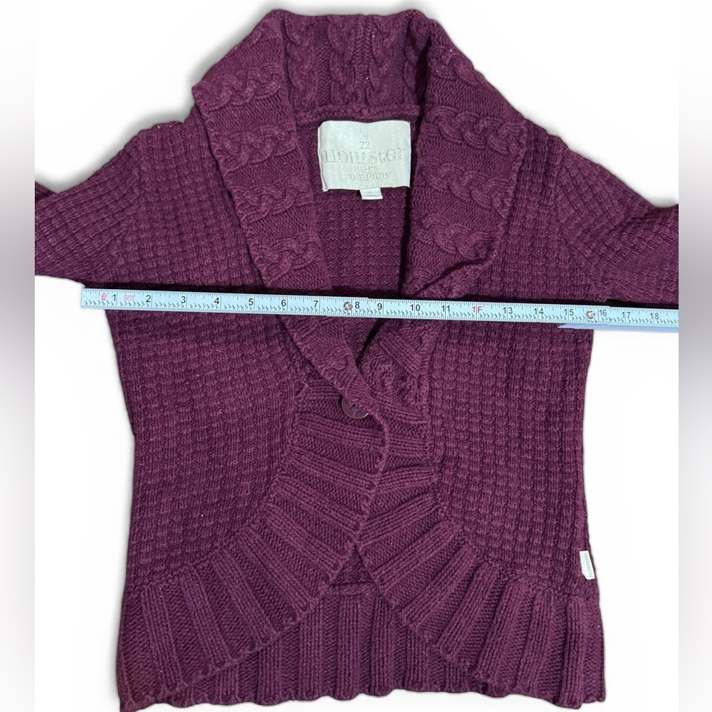 Y2K Hollister Chunky Cardigan Burgundy/Maroon